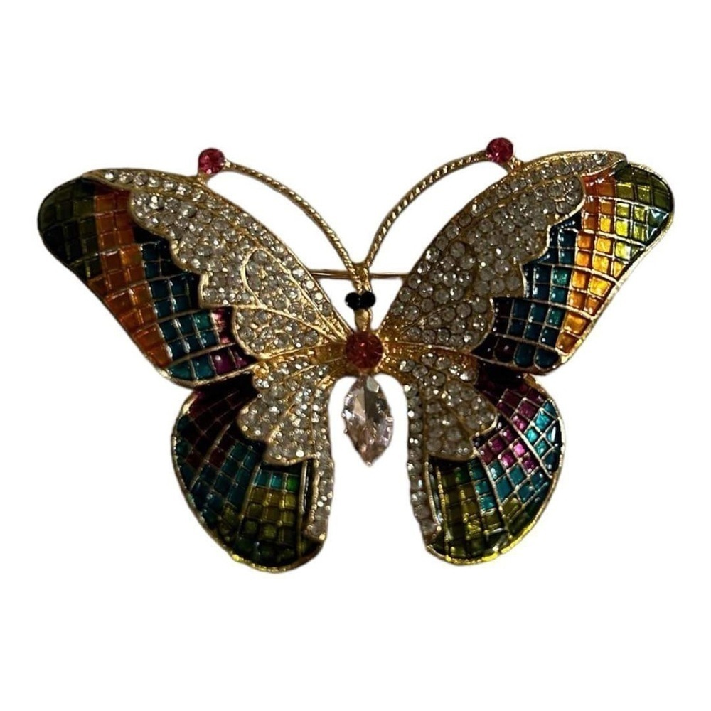 Crystal Brooch, Fashion Colorful Exquisite Butterfly Brooch For Women's